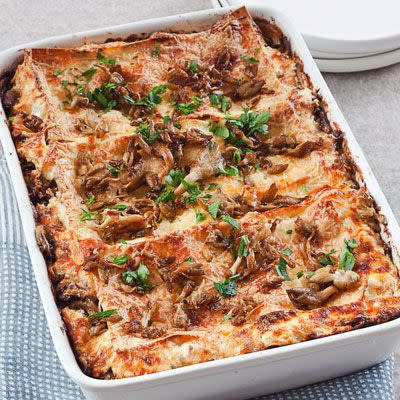 Lasagna with Mushrooms and Lamb Sausage