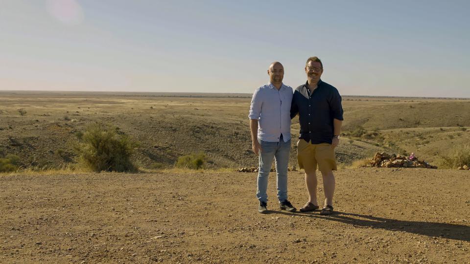 Steven Wright and his partner who moved to Broken Hill.