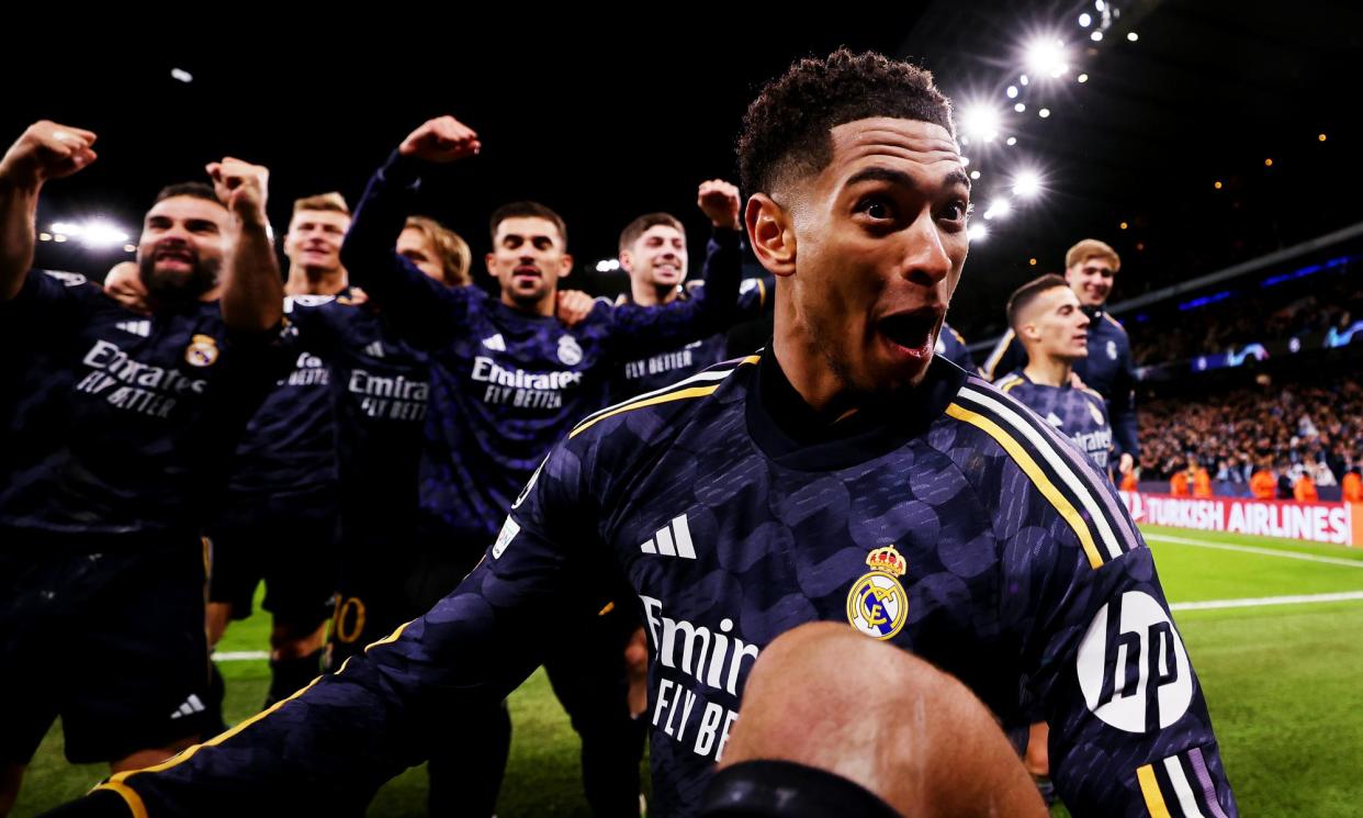 <span>Jude Bellingham and Madrid get their celebrations on.</span><span>Photograph: Naomi Baker/Getty Images</span>
