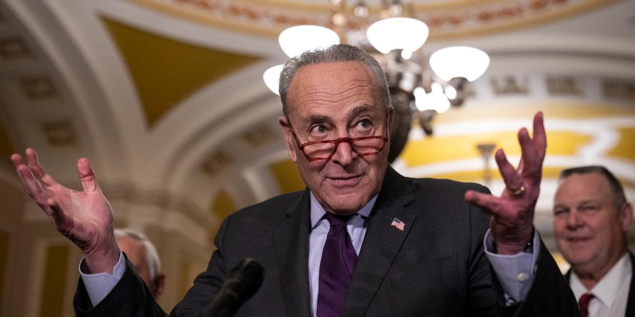 Senate Majority Leader Chuck Schumer at the Capitol on November 29, 2022.