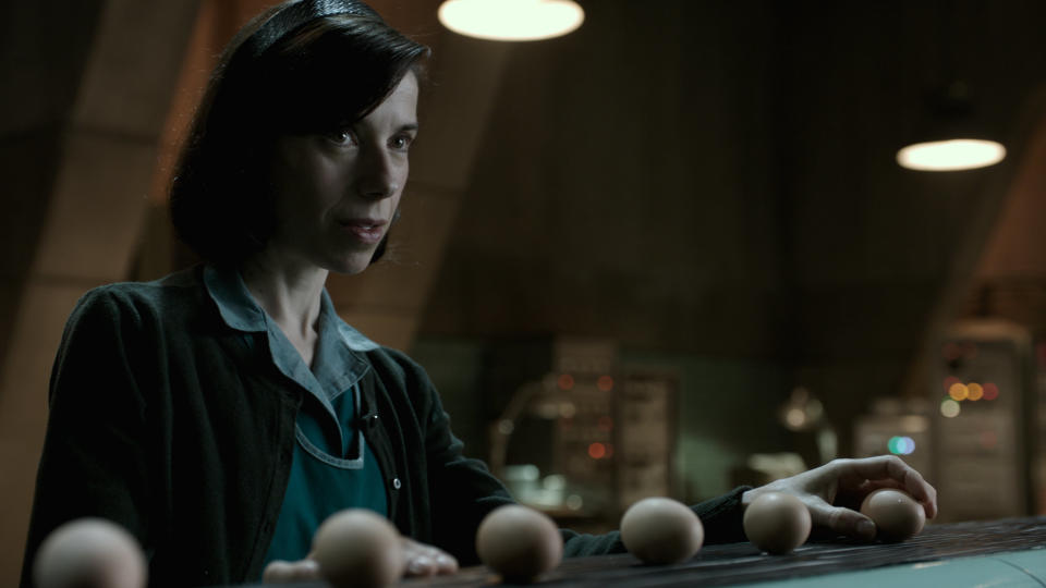 Sally Hawkins has long been one of those venerated indie actresses awaiting her&nbsp;proper due. "<a href="https://www.huffingtonpost.com/entry/the-shape-of-water-review-guillermo-del-toro_us_59b9b67ce4b02da0e13f0a19" target="_blank">The Shape of Water</a>" could be her bargaining chip. Playing a mute 1960s janitor, Hawkins&nbsp;wears a lifetime of heartbreak on her face. Guillermo del Toro's movie has an old-fashioned sweep that will appeal to young and old Academy voters alike. They've always had a penchant for performances with physical afflictions: Patty Duke, John Mills and Holly Hunter all won for playing mute.