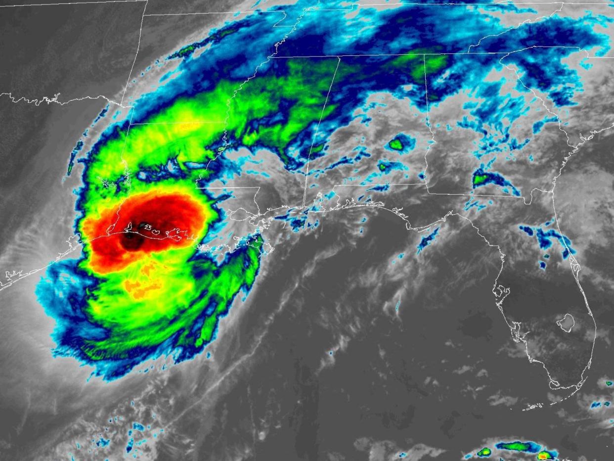 hurricane delta satellite friday 4pm