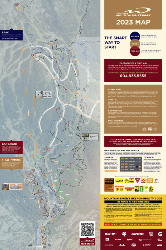 Whistler Trail Map<p>Whistler Bike Park</p>