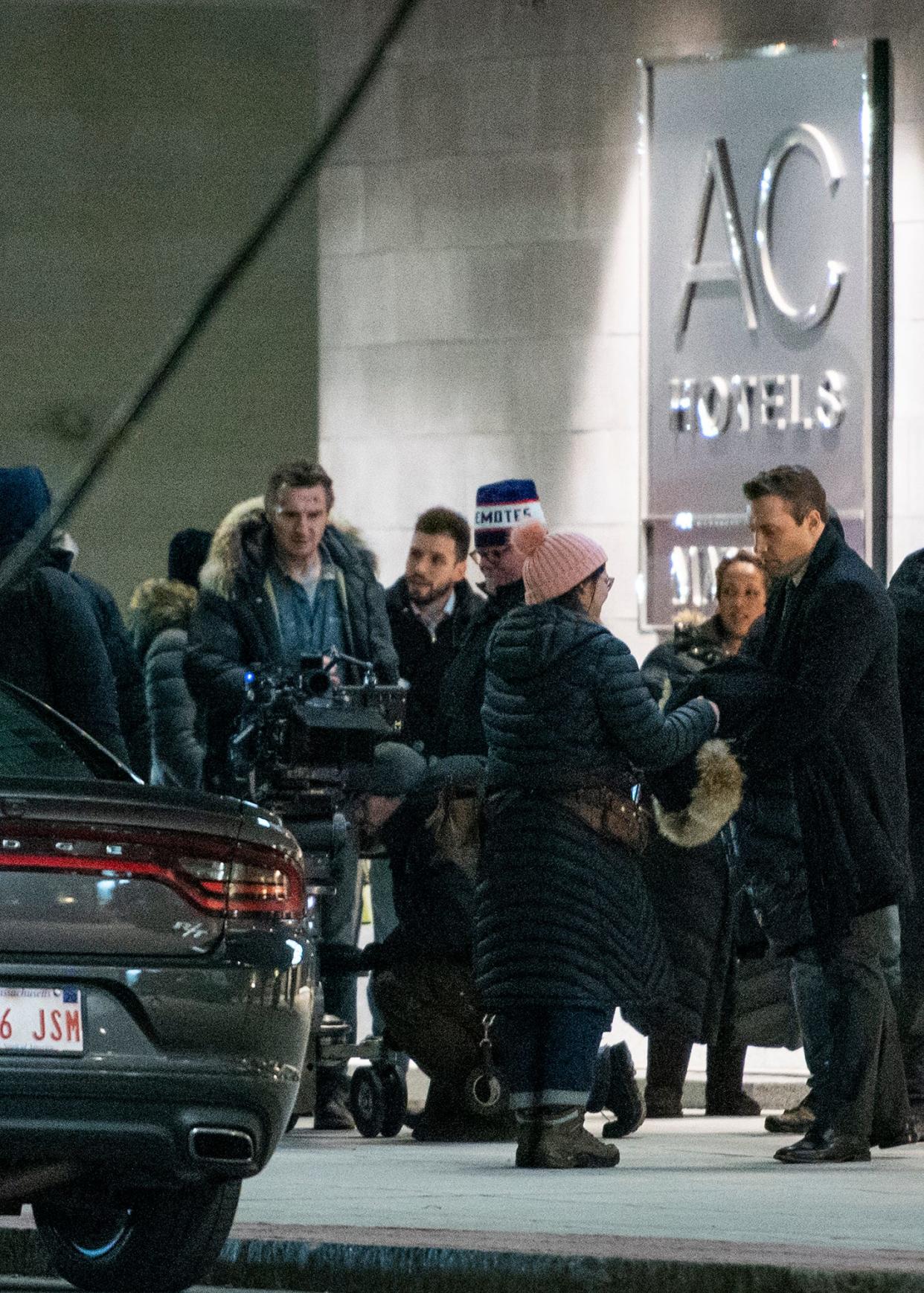 Liam Neeson films his newest movie ''Honest Thief'' outside the AC Marriott Nov. 29, 2018.