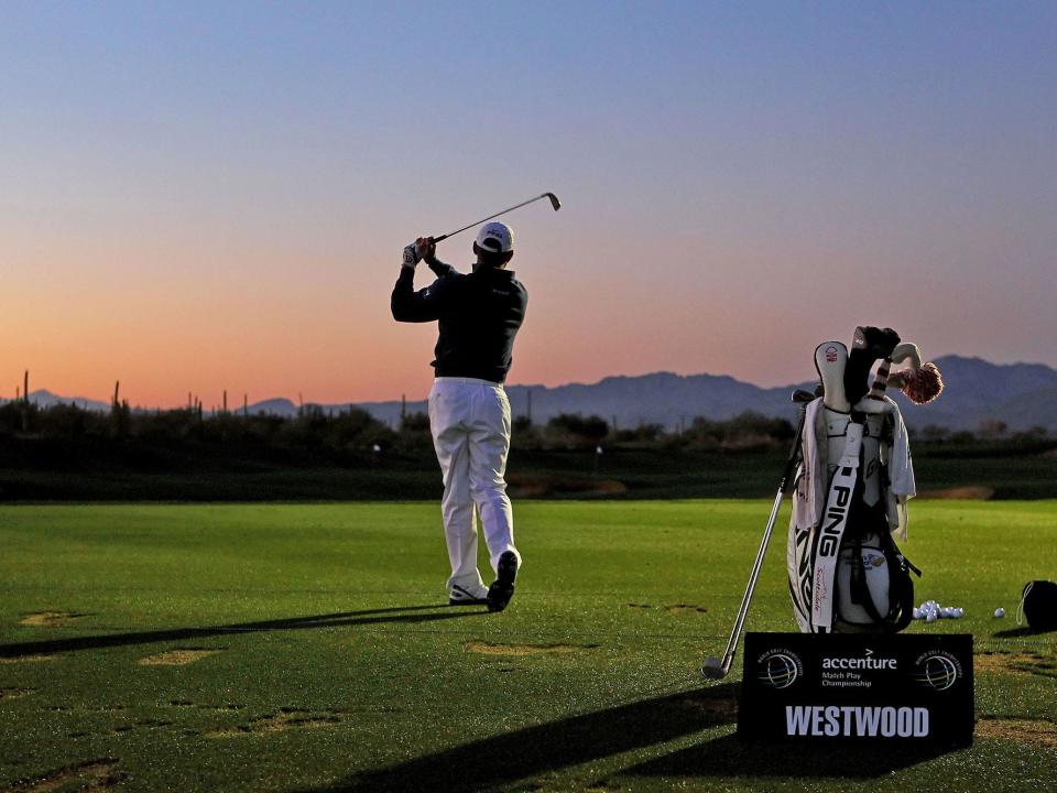 early morning golfer