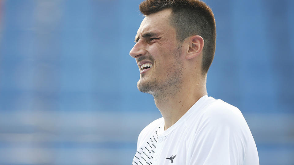 Bernard Tomic faced Japan's Yuichi Sugita in the first round of the Australian Open. (Photo by Daniel Pockett/Getty Images)