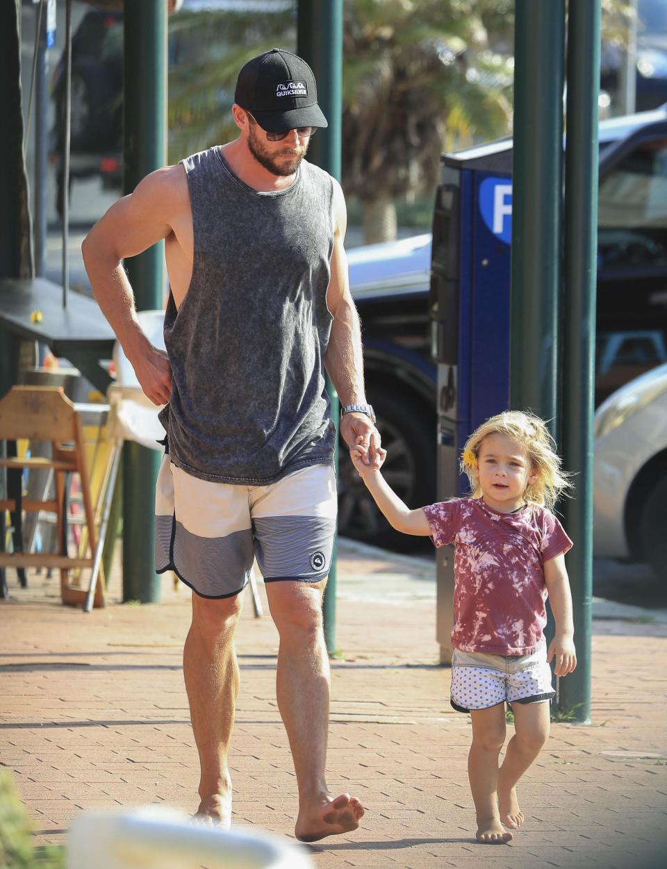 Hot dad alert: Chris Hemsworth and twins enjoy a boy's day out