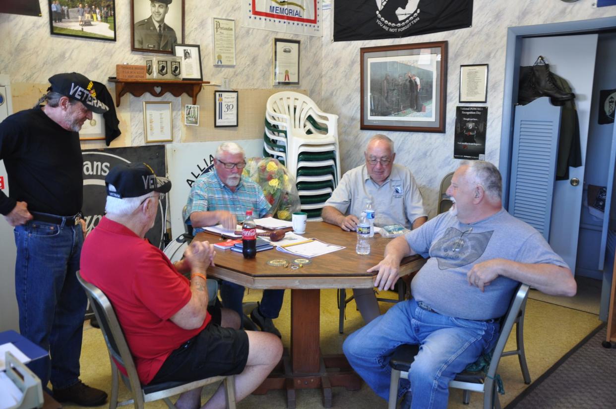 Leaders of the Vietnam Veterans of America Thomas A. Mangino Chapter 157 of Alliance meet the first Wednesday of every month to discuss the business of its veterans service work. The office is at 1500 W. State St.