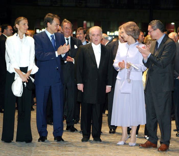 El pianista y director de orquesta Daniel Barenboim con la reina Sofía