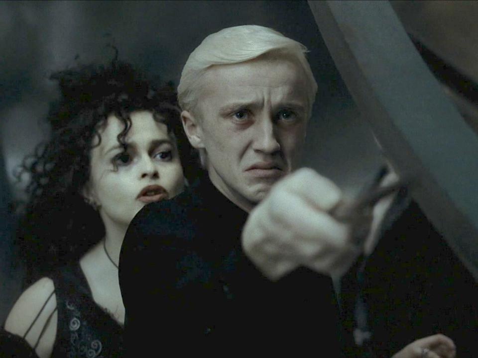 Tom Felton and Helena Bonham Carter in "Harry Potter and the Half-Blood Prince."