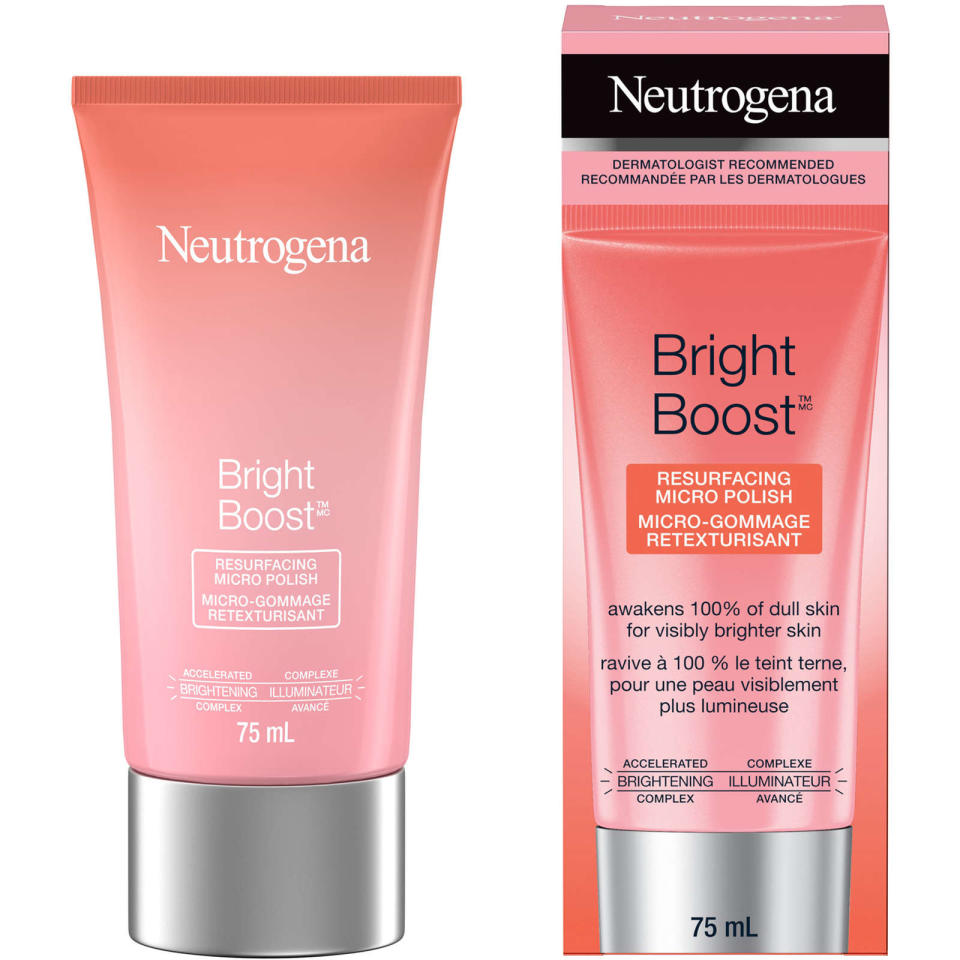 Neutrogena Bright Boost Resurfacing Micro Polish Exfoliating Face Scrub. Image via Shoppers Drug Mart