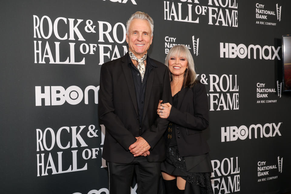 Neil Giraldo and Pat Benatar at the 2022 Rock & Roll Hall of Fame Induction Ceremony Red Carpet held at the Microsoft Theatre on November 5, 2022 in Los Angeles, California.