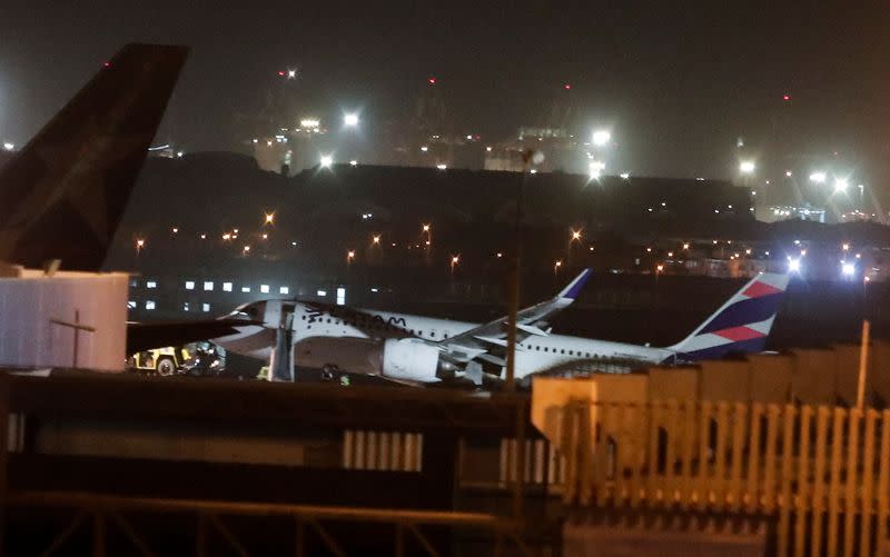 LATAM airline plane collides with a fire fighting truck at Jorge Chavez Airport in Lima