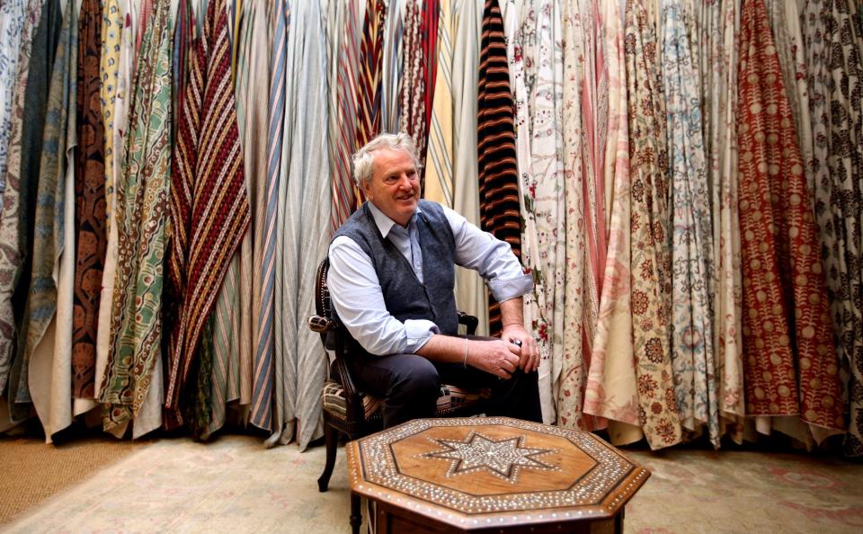 Robert Kime in his showroom in 2019 - Clara Molden for The Telegraph