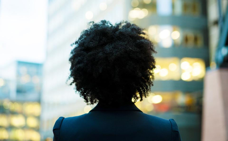 Closeup of the back of a woman's hair