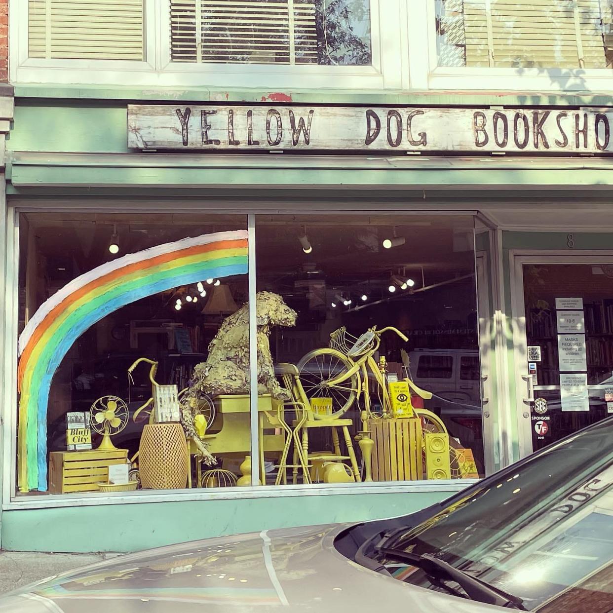 Yellow Dog Bookshop always creates inventive window displays, but steps it up even further for its birthday celebrations.