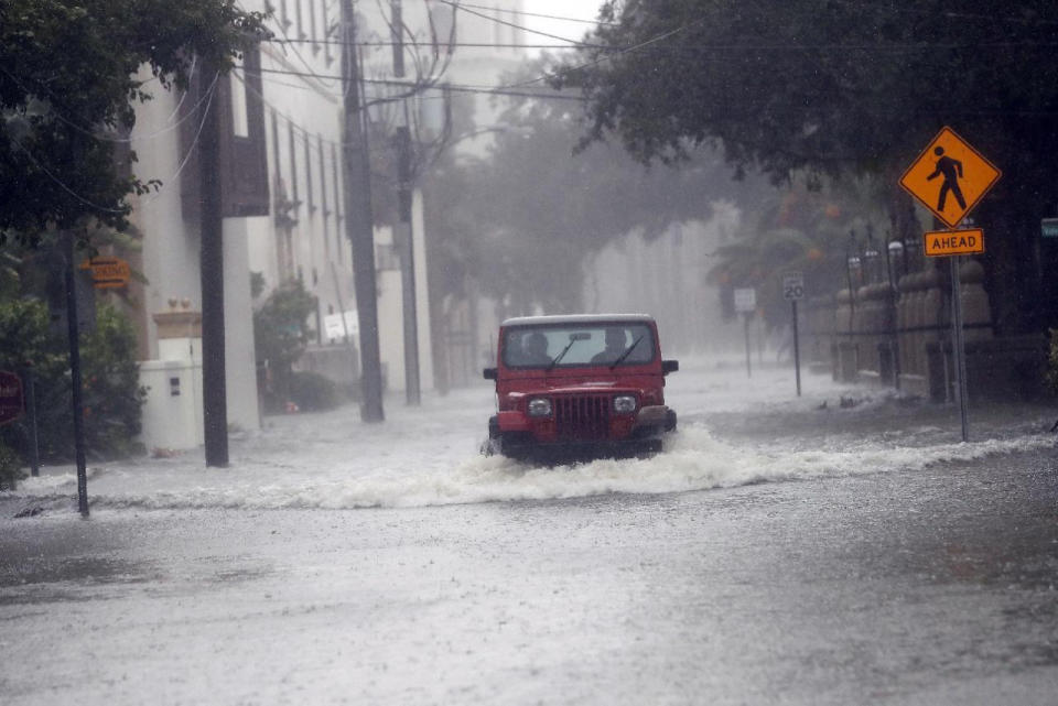 Calles inundadas en St. Augustine, Florida. (AP)