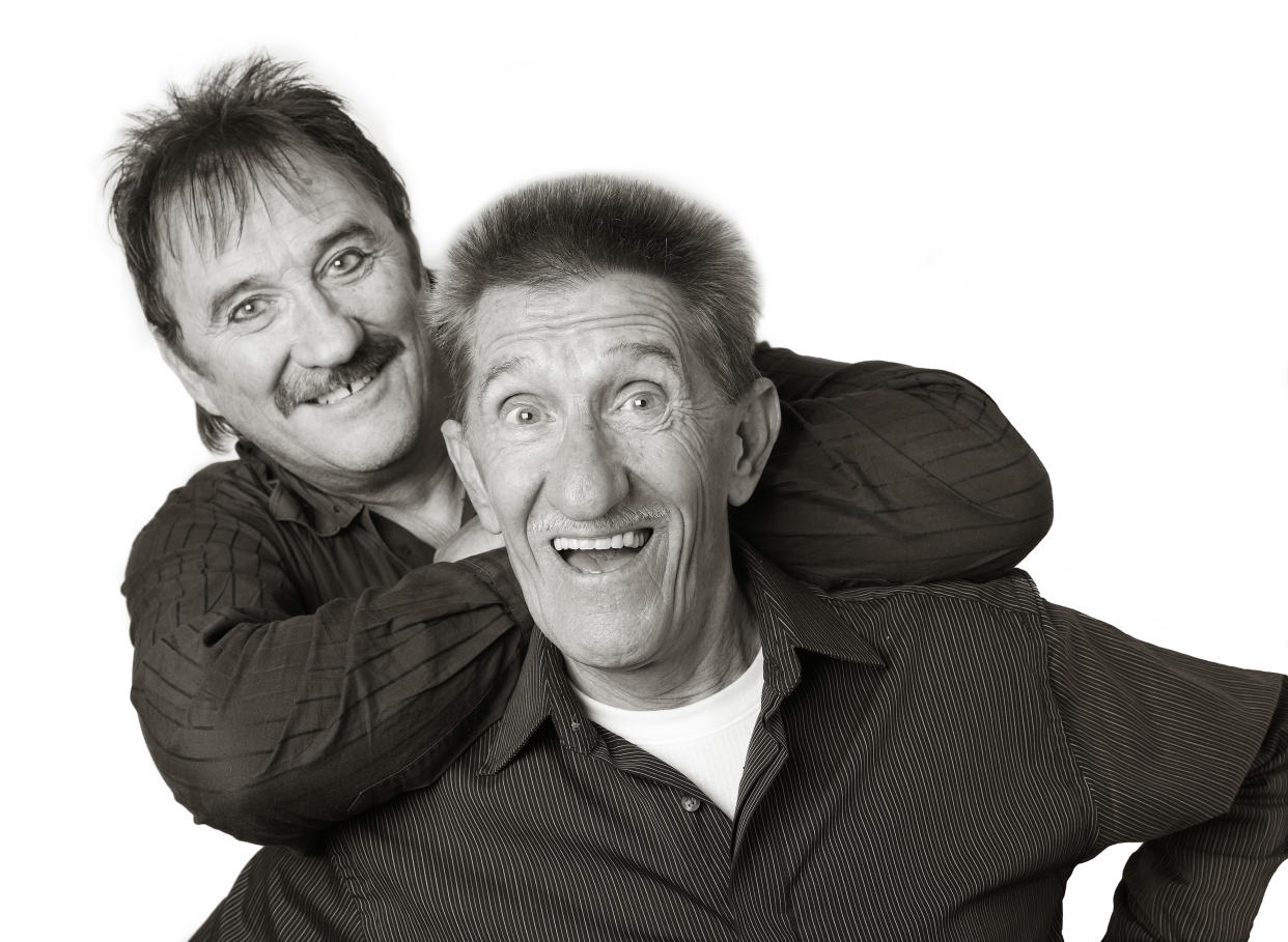 Paul Chuckle and Barry Chuckle of The Chuckle Brothers  pose during a photo shoot on November 12, 2009 in Scarborough, England. *** Local Caption ***