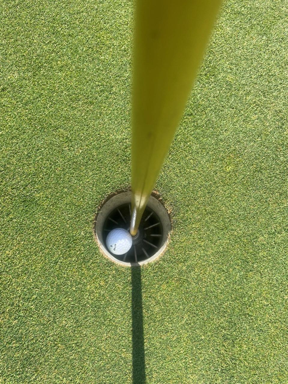 Carter Huf found his tee shot on the No. 1, 325-yard Par 4 at Hickory Hills in the cup for an ace on Tuesday.