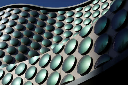 Evening light bounces off modern architecture along the Las Vegas Strip in Las Vegas, Nevada, U.S., August 27, 2018. Picture taken August 27, 2018. REUTERS/Mike Blake