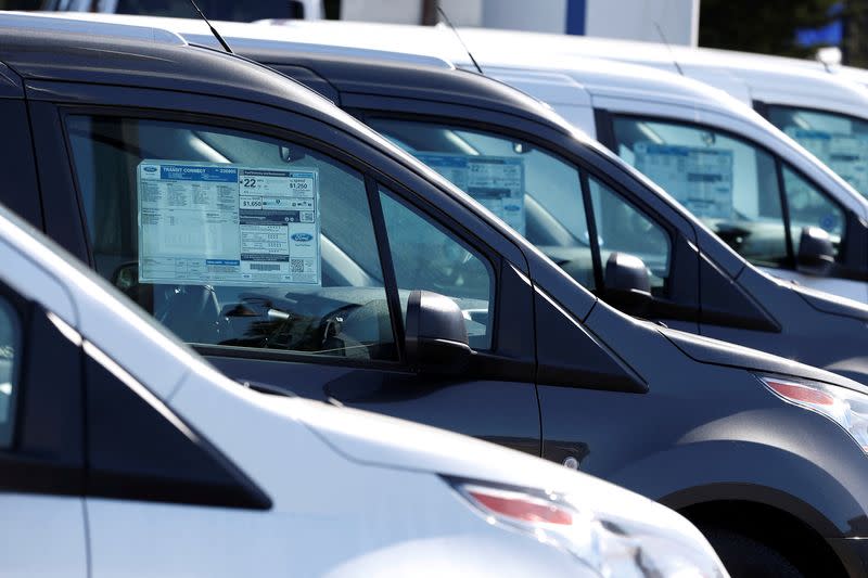 FILE PHOTO: Vehicles for sale are seen at Serramonte Ford in Colma, California