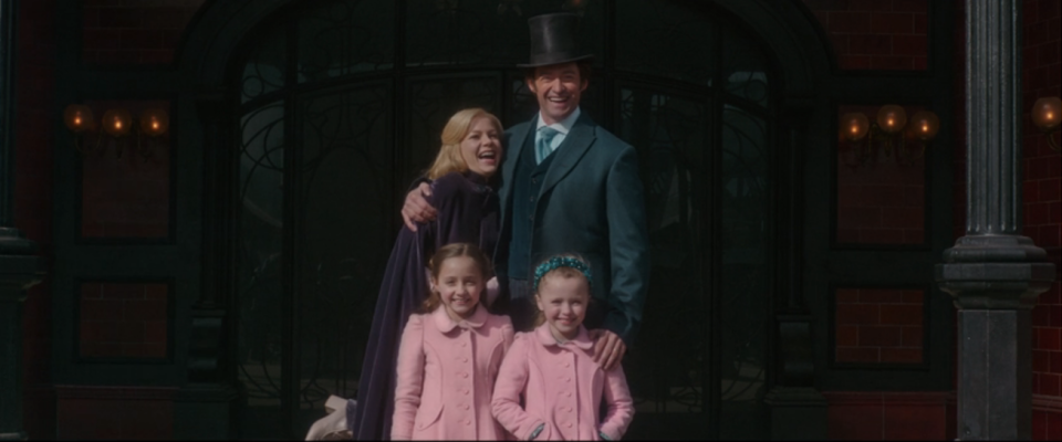 Michelle in the film with her family