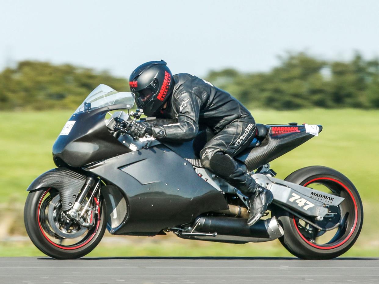 Zef Eisenberg competing on the Mad Max Turbine at Elvington Airfield in 2016  (PA)