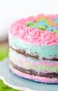 <p>Celebrate the arrival of warmer weather with an ice cream cake in spring colors.</p><p>Get the recipe from <a href="http://www.thegunnysack.com/mm-ice-cream-cake/#_a5y_p=3599516" rel="nofollow noopener" target="_blank" data-ylk="slk:The Gunny Sack;elm:context_link;itc:0;sec:content-canvas" class="link ">The Gunny Sack</a>.</p>