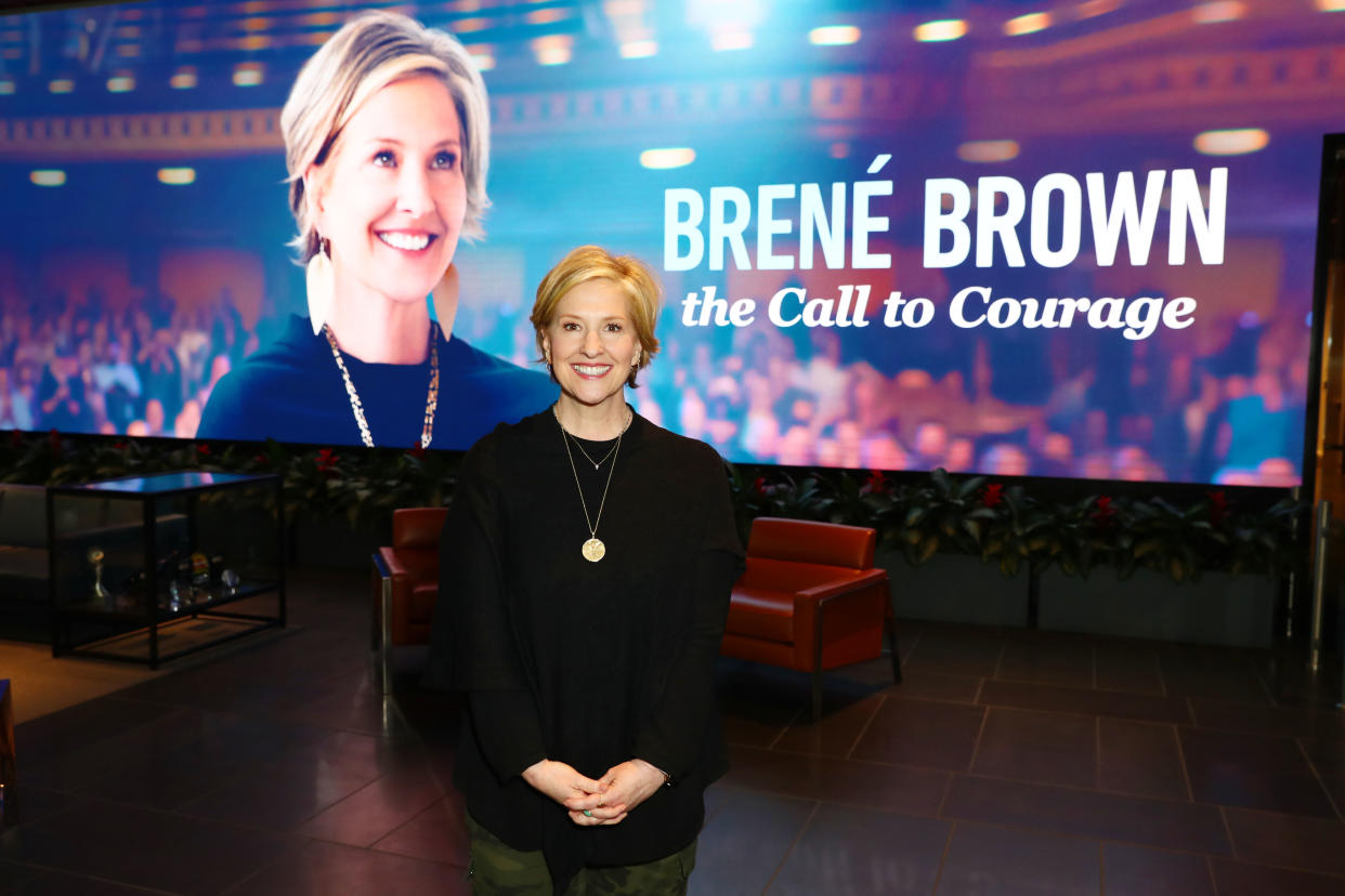 Brené Brown shares advice for navigating the current crisis. (Photo: Joe Scarnici/Getty Images for Netflix)