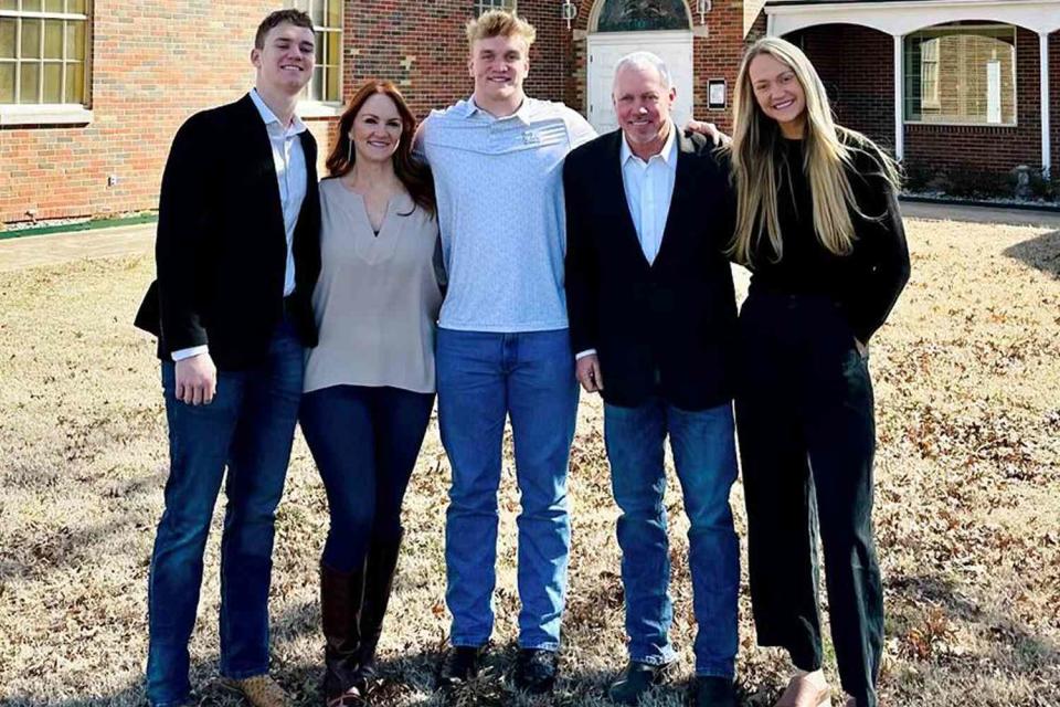 <p>Ree Drummond/Instagram</p> Ree Drummond with son Todd, Bryce, husband Ladd and daughter Paige