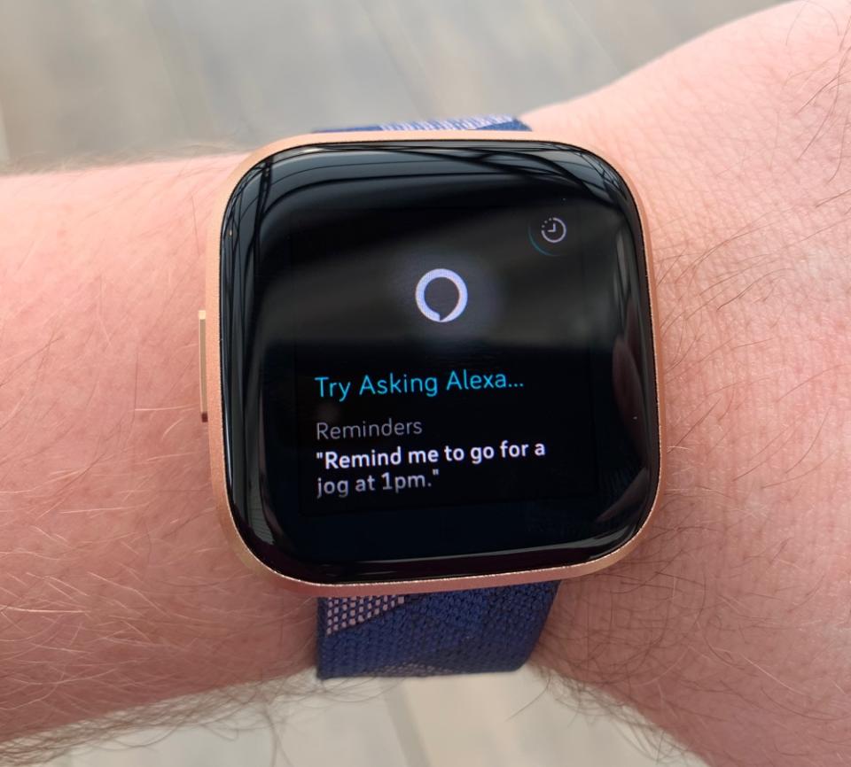 Fitbit and Amazon have teamed up to include Alexa in the Fitbit Versa 2. (Image: Howley)