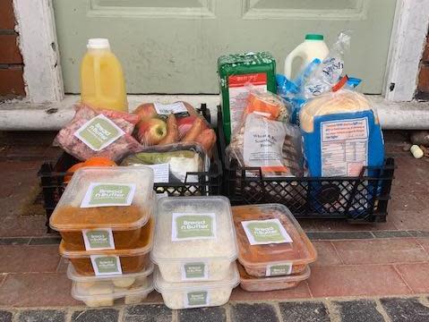 A food delivery dropped off at a north London home by charity BreadnButter (BreadnButter)