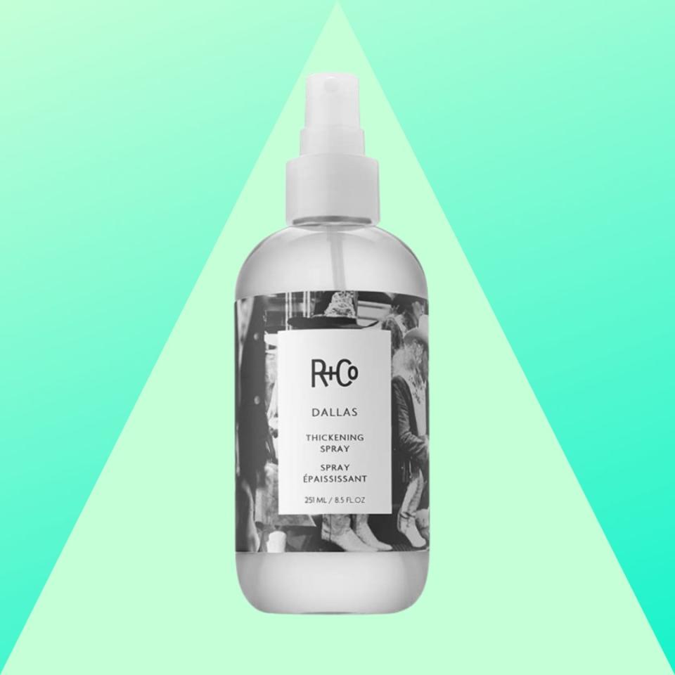 Get your hair bouncy, full and thick with this must-have hair thickening spray from R+Co. It has everything you need for major body and shine that won't dry your hair out or make it look like you just stepped off a pageant stage. You can buy the thickening spray from Amazon for $32. 