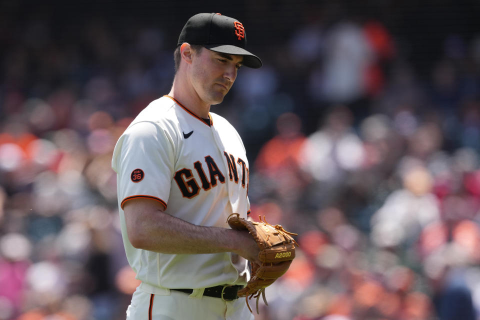 Giants pitcher Ross Stripling hasn't yet been able to replicate the results he had with the Blue Jays in 2022. (Darren Yamashita-USA TODAY Sports)