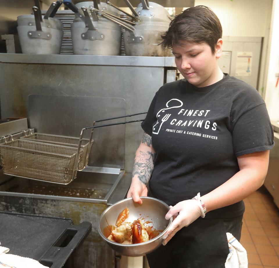 Chef Cheyenne Nichols, at Medina's at Bistro 111, prepares her wing recipe that caught the attention of “Hell's Kitchen” celebrity host Gordon Ramsay.