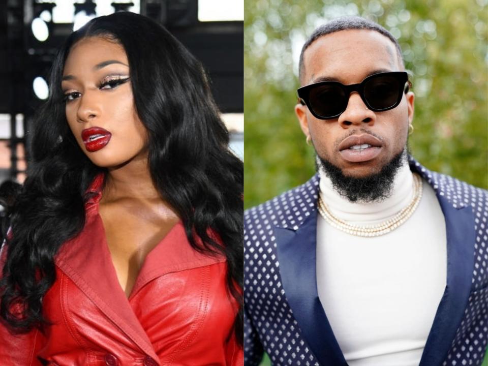 Megan Thee Stallion and Tory Lanez, who has been charged with shooting herDimitrios Kambouris/Erik Voake/Getty Images