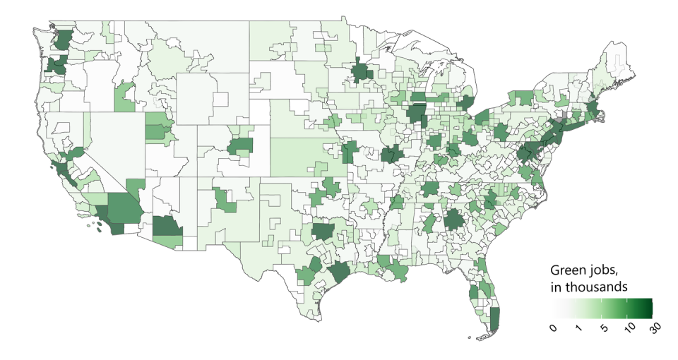 Where green jobs linked to solar, wind, geothermal and hydropower production can be found. <a href="https://sites.pitt.edu/~mrfrank/justTransitionDemo/" rel="nofollow noopener" target="_blank" data-ylk="slk:Morgan Frank/University of Pittsburgh;elm:context_link;itc:0;sec:content-canvas" class="link ">Morgan Frank/University of Pittsburgh</a>, <a href="http://creativecommons.org/licenses/by-nd/4.0/" rel="nofollow noopener" target="_blank" data-ylk="slk:CC BY-ND;elm:context_link;itc:0;sec:content-canvas" class="link ">CC BY-ND</a>