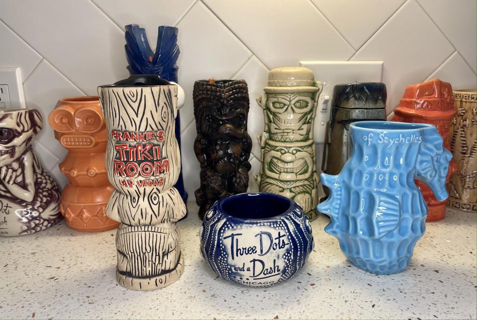 Yahoo contributor Carly Caramanna shares part of her personal tiki mug collection. (Photo: Carly Caramanna)