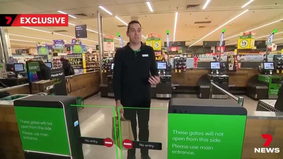 Woolworths has installed controversial new security technology to combat shoplifting. Picture: Supplied / Channel 7