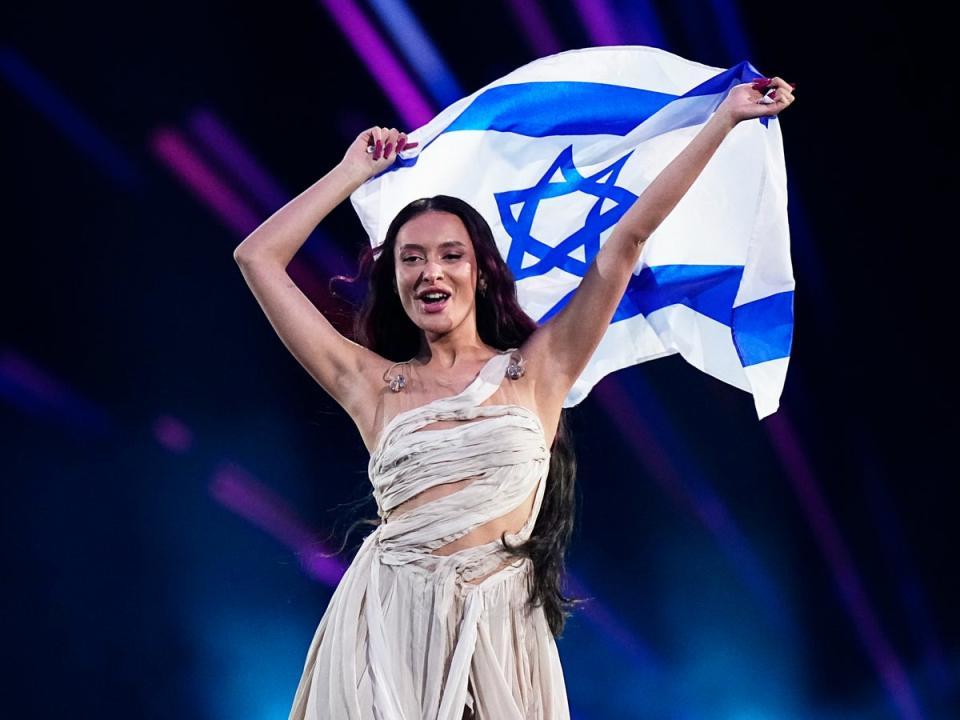 Israel’s Eurovision contestant Eden Golan enters the stage during the opening ceremony of the 2024 grand final (Getty Images)