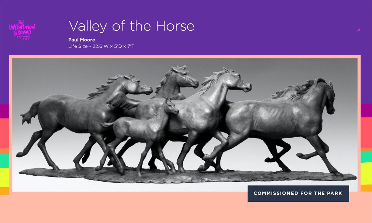 "Valle del Caballo" — or, Valley of The Horse — will let visitors know they have arrived at The Uncommon Ground Sculpture Park in Edmond.