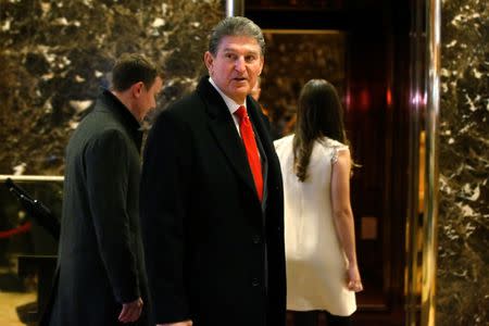 FILE PHOTO: U.S. Senator Joe Manchin from West Virginia at Trump Tower in Manhattan, New York City, U.S., December 12, 2016. REUTERS/Brendan McDermid