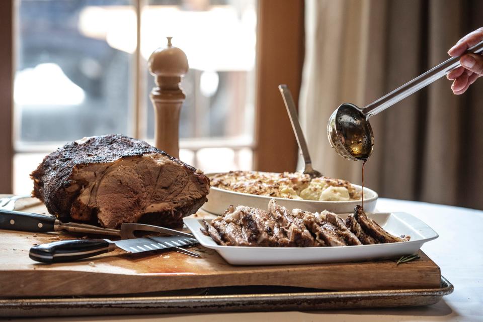 Pork Roast with Squash and Boursin Casserole, Jackson's Steakhouse. 