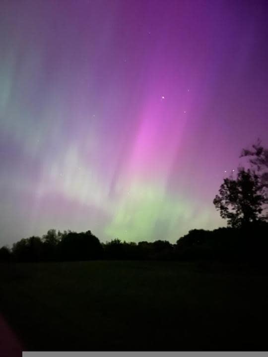 View of the northern lights from Marengo (Photo courtesy/Chris Druzbanski).