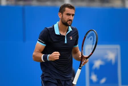 Tennis - Aegon Championships - Queen’s Club, London, Britain - June 23, 2017 Croatia's Marin Cilic celebrates during his quarter final match against USA's Donald Young Action Images via Reuters/Tony O'Brien