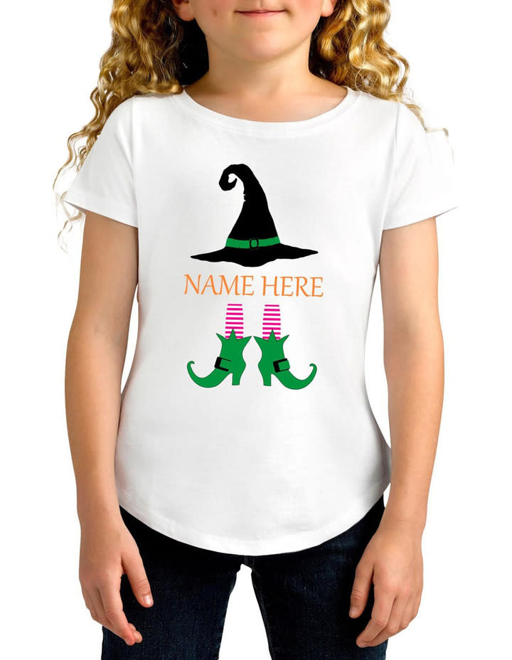 TWIDLA Personalised Halloween Witch T-Shirt, $34.95