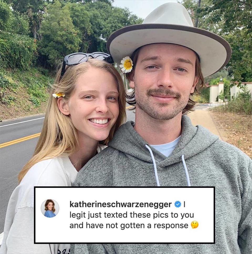 Patrick Schwarzenegger, Abby Champion, Katherine Schwarzenegger, Instagram Comment