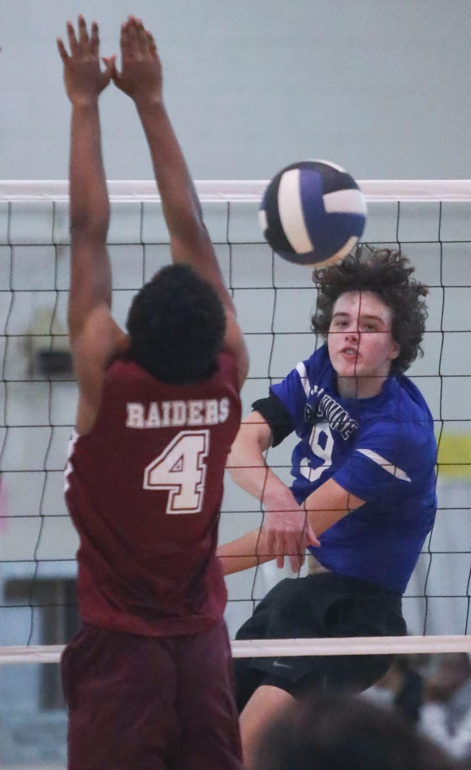 Brody Haas (right) of Brandywine boys volleyball is the Delaware Online Athlete of the Week for Week 4 of the spring season.