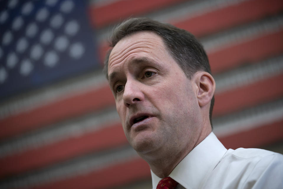 Rep. Jim Himes, D-Conn., speaks with The Associated Press about his new role on the House Intelligence Committee, in his office on Capitol Hill in Washington, Wednesday, Feb. 1, 2023. Himes has been elevated to ranking member after the new Republican leadership removed Rep. Adam Schiff, D-Calif., from the panel. (AP Photo/J. Scott Applewhite)