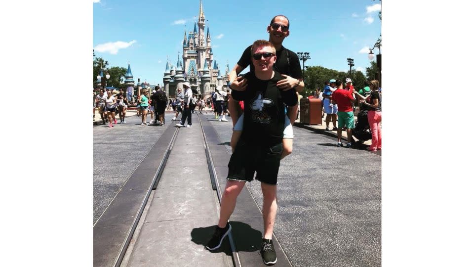 Here's John and Hunter pictured on an early trip together to Disney World, Florida - Hunter Smith-Lihas